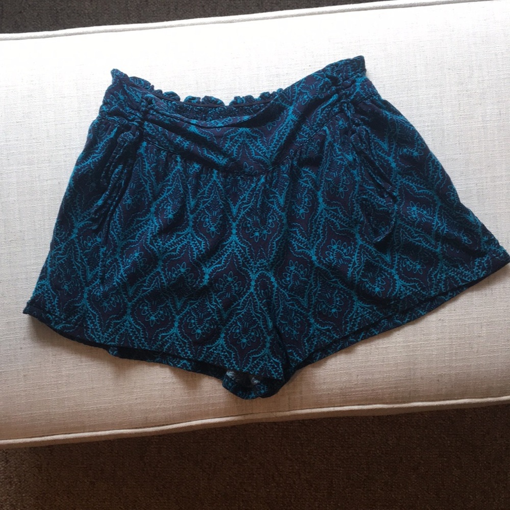Blue Pattern Tie Shorts